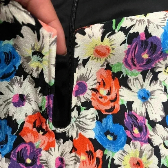 [L]ZARA WMN Multicoloured Floral Viscose LS Pencil Dress Sweetheart  Zip - Picture 8 of 13